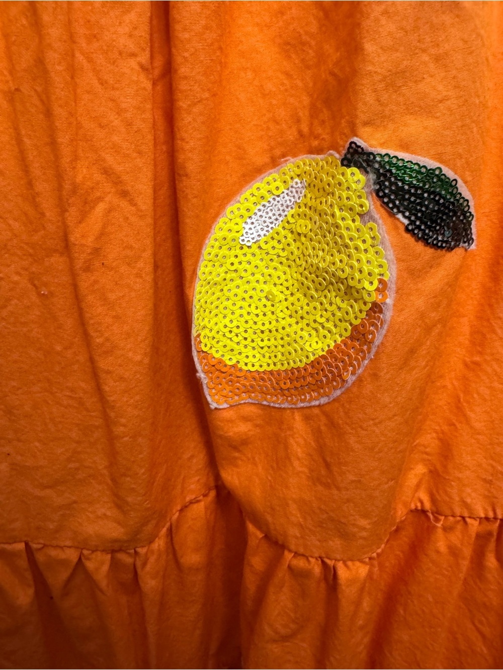 Orange Lemon Embroidered Ruffle Sundress - Picture 2 of 5